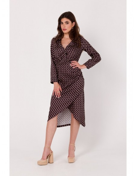 K176 Polka dot wrap dress - model 1