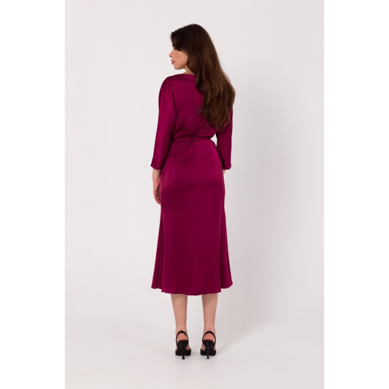 K177 Fancy dress with insets - maroon 2