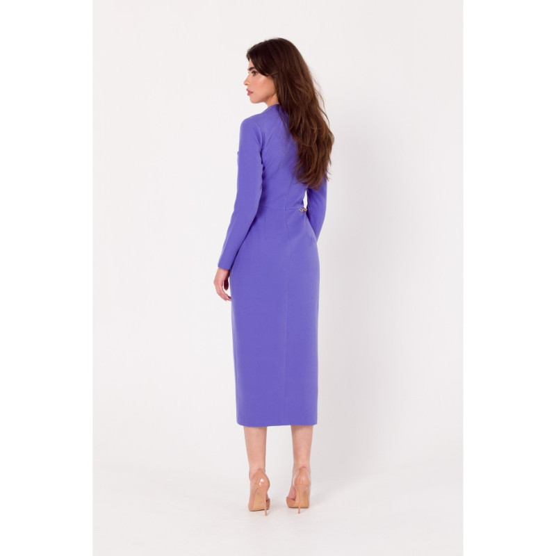 K178 Sheath dress with assymetric neckline - light purple 2