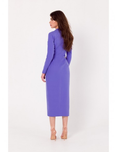 K178 Sheath dress with assymetric neckline - light purple