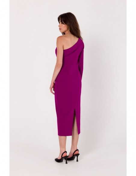 K179 One shoulder sheath dress - ruby