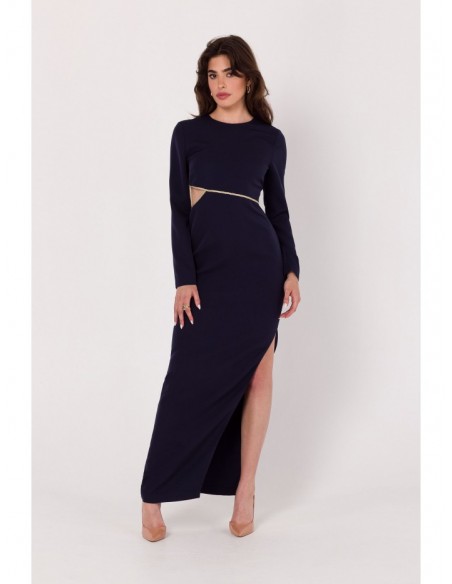 K180 Maxi dress with cut out detail - deep blue