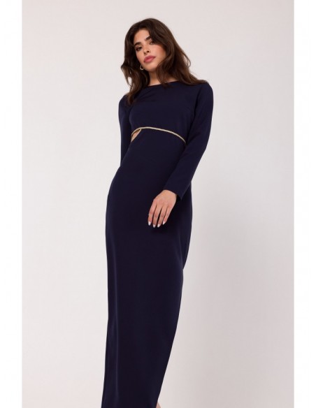 K180 Maxi dress with cut out detail - deep blue