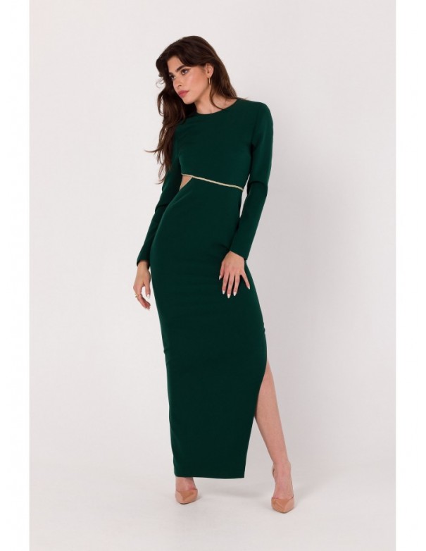 K180 Maxi dress with cut out detail - bottle green