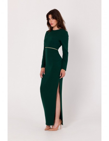 K180 Maxi dress with cut out detail - bottle green