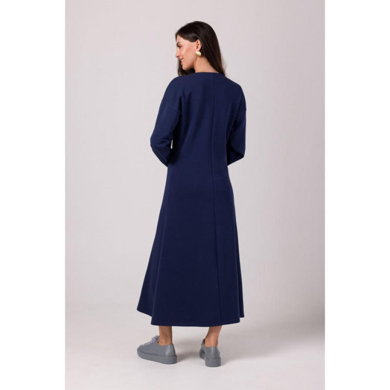 B267 Maxi dress with deep V neck - blue 2