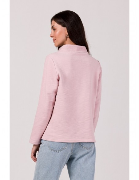 B268 Pullover top with high neck - powder