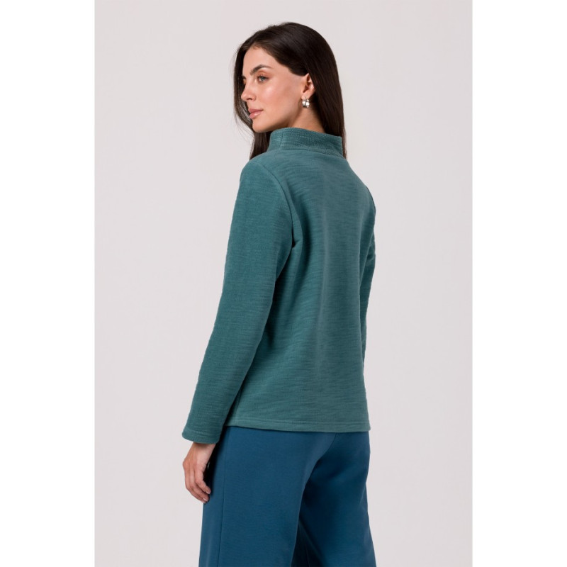 B268 Pullover top with high neck - turquoise 2