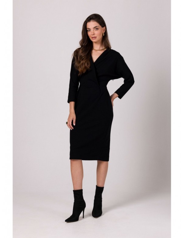 B271 Wrap detail dress - black