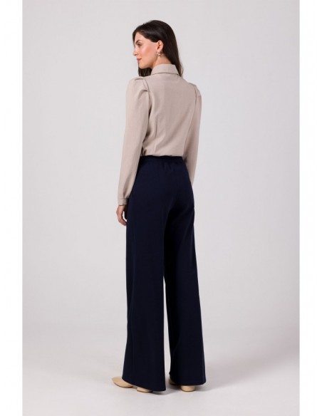 B275 Trousers with front stitching - navy blue