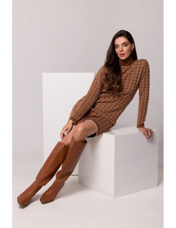 BK103 Turtleneck sweater dress - ginger