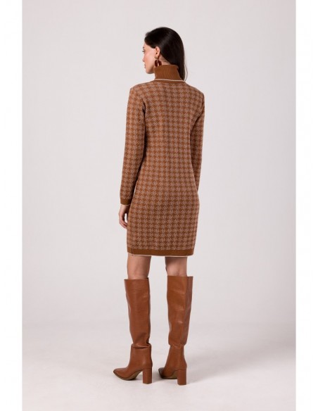 BK103 Turtleneck sweater dress - ginger