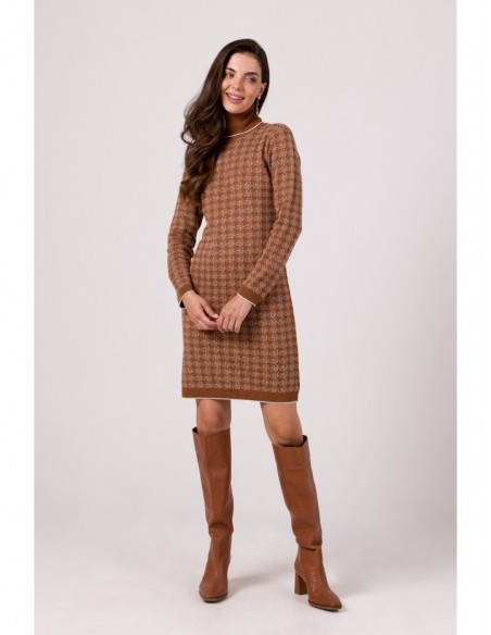 BK103 Turtleneck sweater dress - ginger