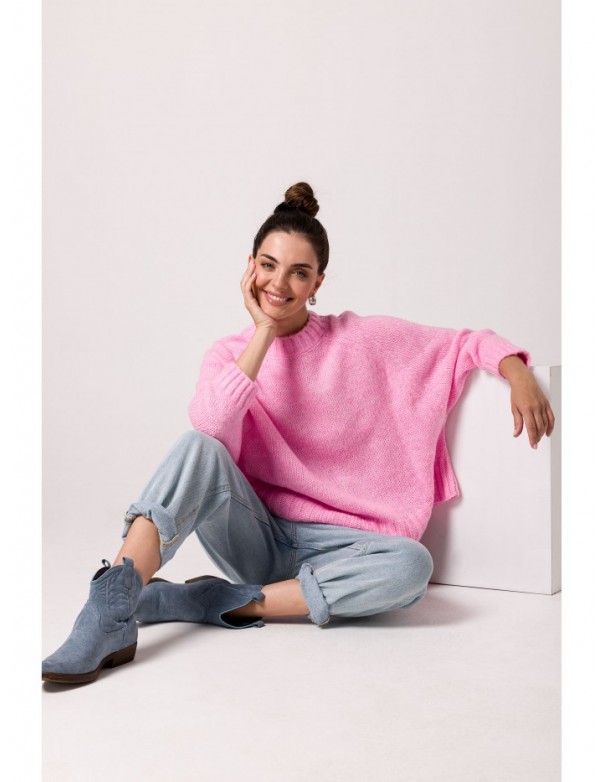 BK105 Pullover batwing sweater - pink