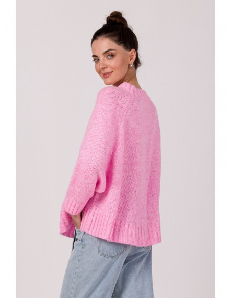 BK105 Pullover batwing sweater - pink