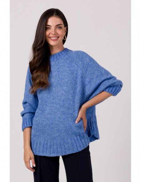 BK105 Pullover batwing sweater - azure