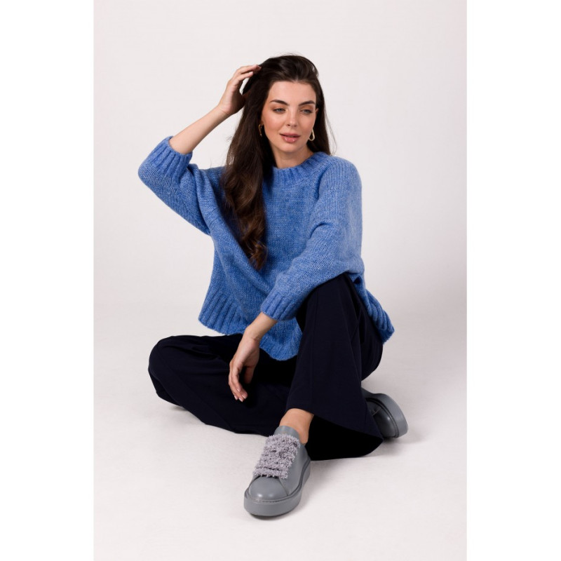 BK105 Pullover batwing sweater - azure 2