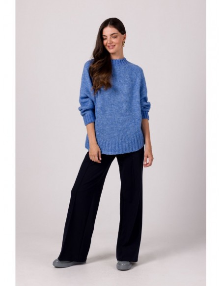 BK105 Pullover batwing sweater - azure