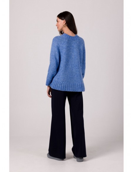 BK105 Pullover batwing sweater - azure