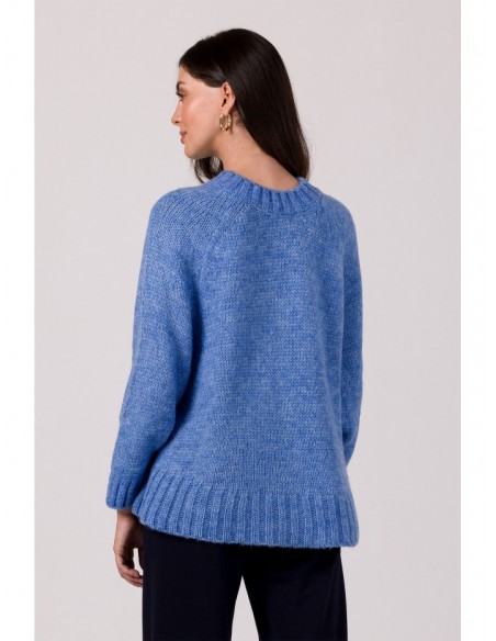 BK105 Pullover batwing sweater - azure