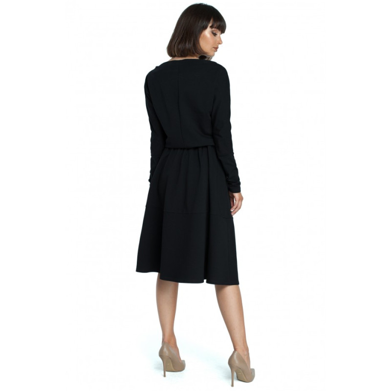 B087 Dress fit and flare midi - black 2