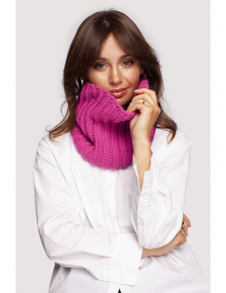 BK097 Knit chimney scarf - pink