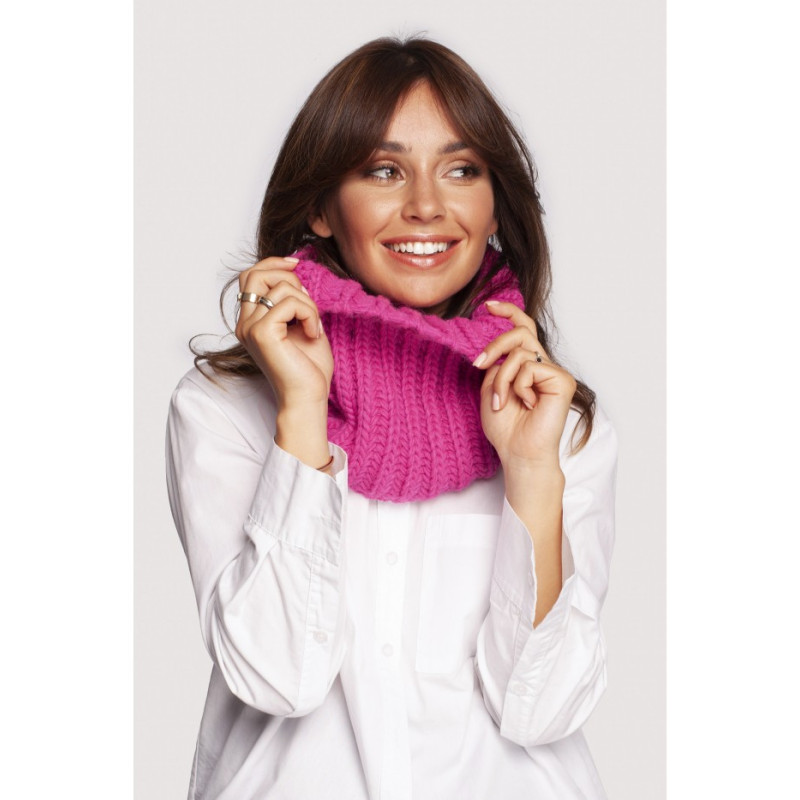 BK097 Knit chimney scarf - pink 2
