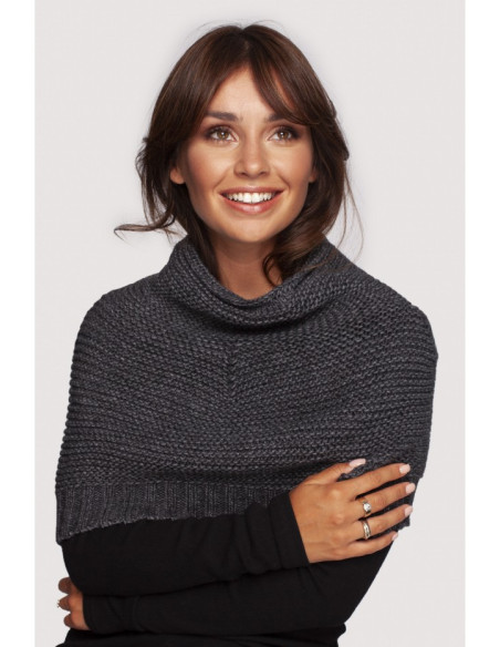 BK099 Knit chimney scarf - graphite