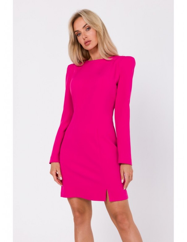 M755 Dress with modeling stitching - fuchsia