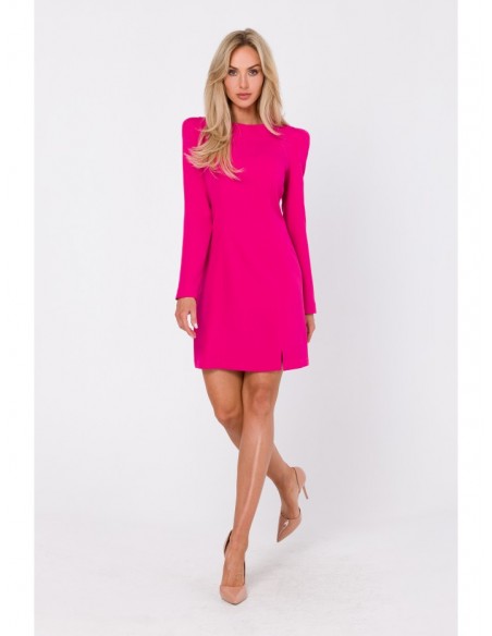 M755 Dress with modeling stitching - fuchsia