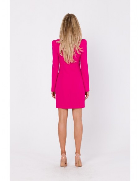 M755 Dress with modeling stitching - fuchsia