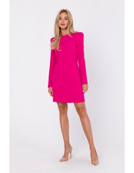 M755 Dress with modeling stitching - fuchsia