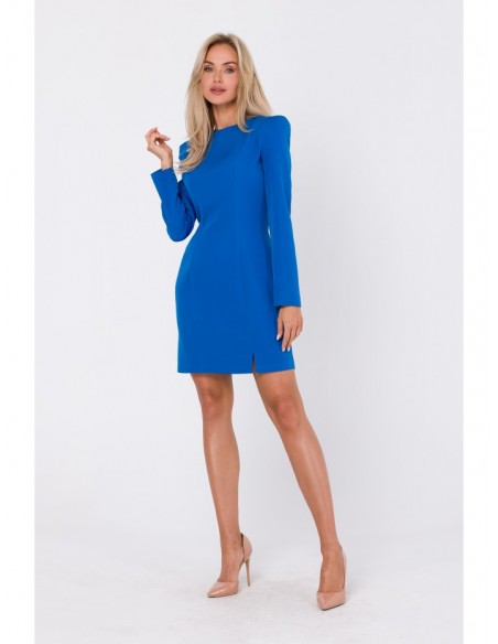 M755 Dress with modeling stitching - blue