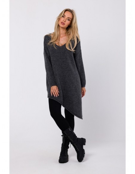 M769 Relaxed fit pullover tunic sweater - grey