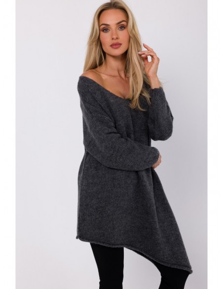 M769 Relaxed fit pullover tunic sweater - grey