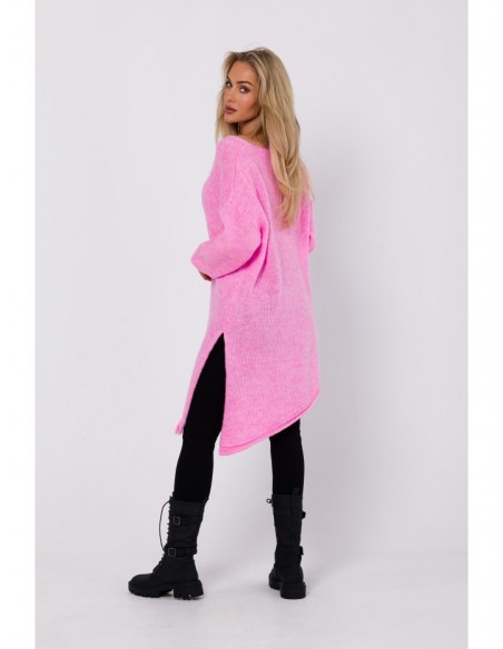 M769 Relaxed fit pullover tunic sweater - pink