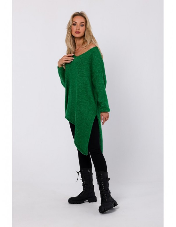 M769 Relaxed fit pullover tunic sweater - emerald