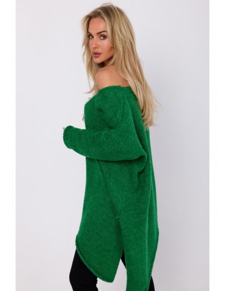 M769 Relaxed fit pullover tunic sweater - emerald