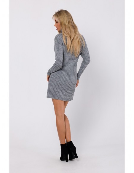 M770 Sweater dress with a high collar - grey