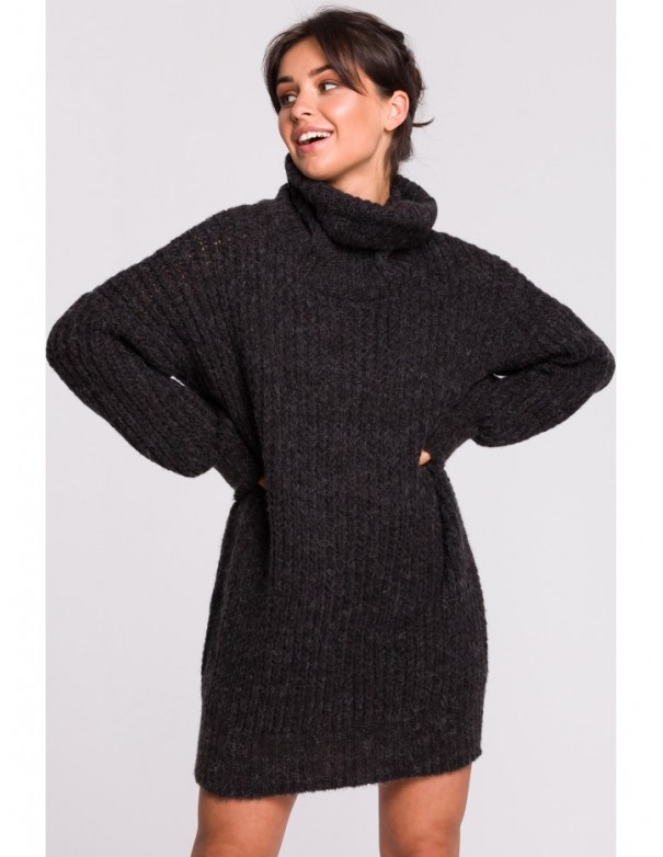 BK030 High neck pullover sweater - anthracite