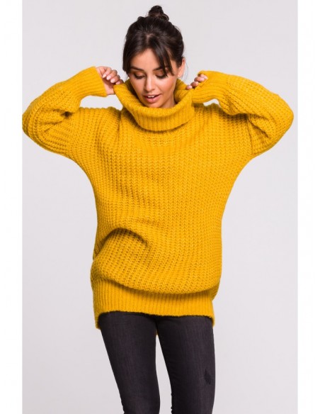 BK030 High neck pullover sweater - honey