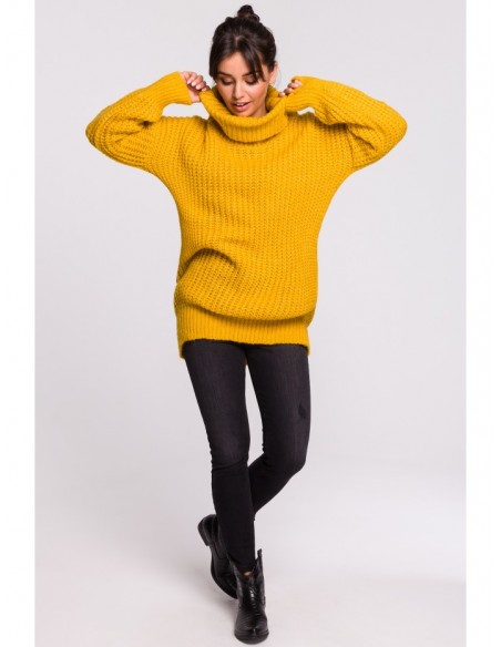 BK030 High neck pullover sweater - honey