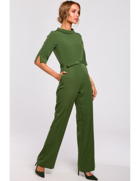 M463 Jumpsuit with a stand-up collar - green