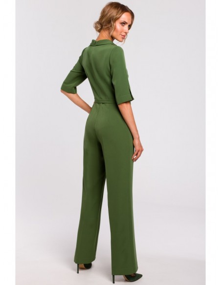 M463 Jumpsuit with a stand-up collar - green