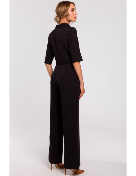 M463 Jumpsuit with a stand-up collar - black