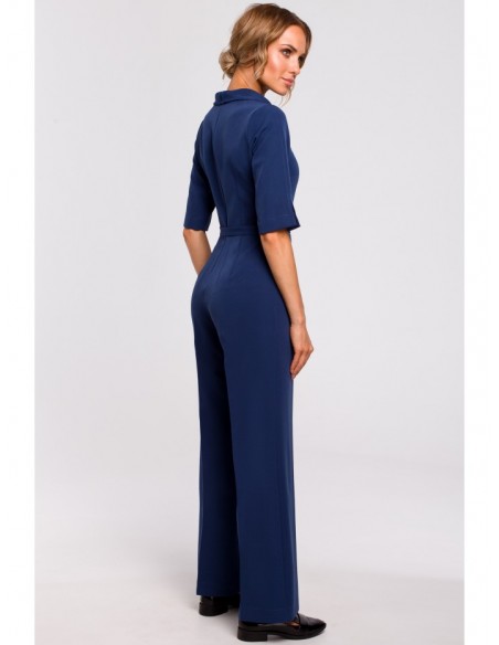 M463 Jumpsuit with a stand-up collar - navy blue