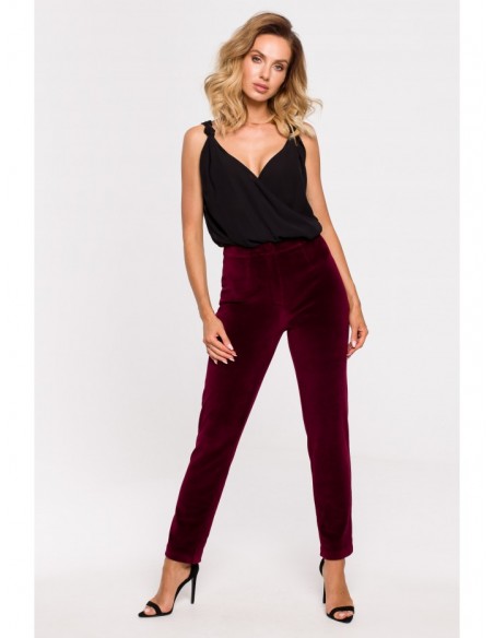 M644 Velvet trousers - maroon