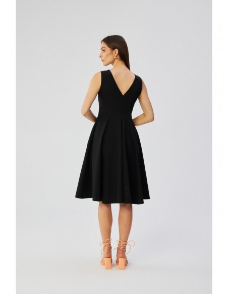 S358 Sleeveless fit and flare dress - black