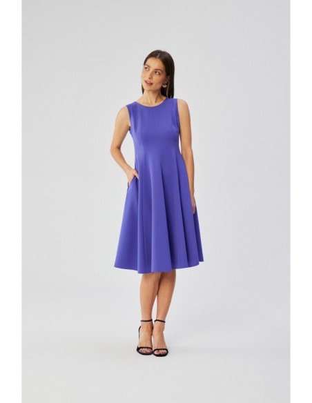 S358 Sleeveless fit and flare dress - violet