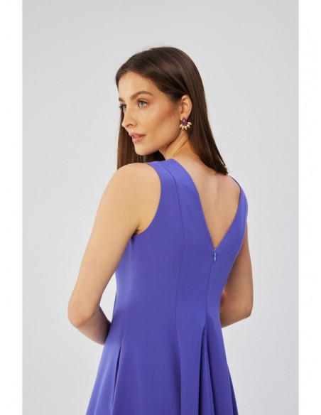 S358 Sleeveless fit and flare dress - violet